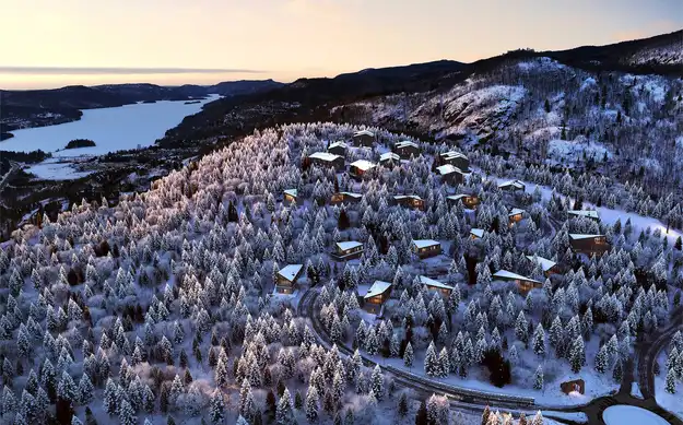 Vue aérienne du projet de chalets à vendre L’Hymne des Trembles à Mont Tremblant